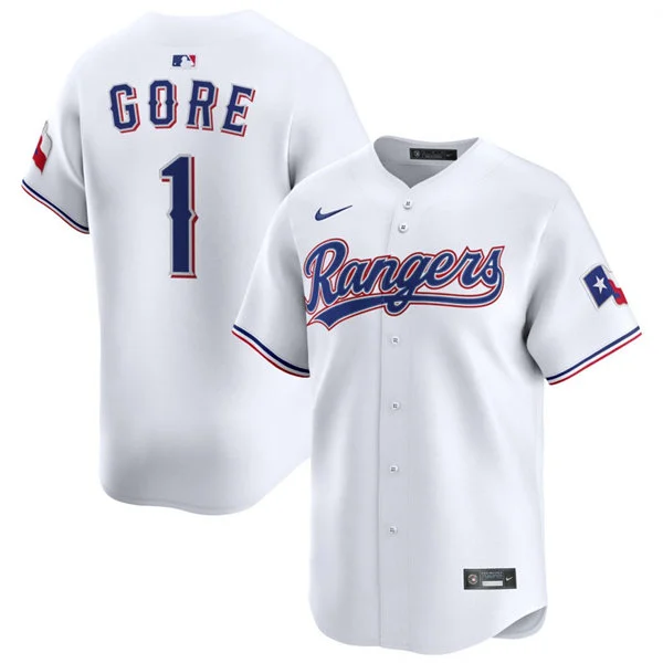 Mens Texas Rangers #1 MacKenzie Gore Nike White Home Limited Jersey