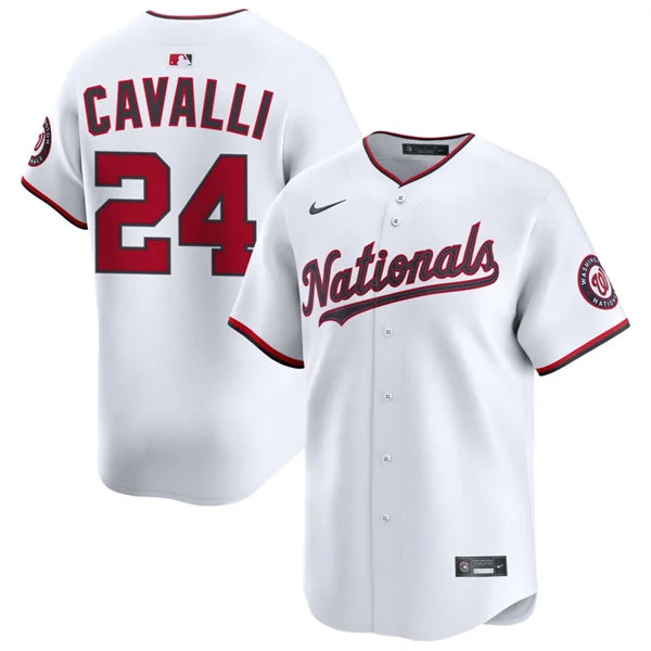 Men's Washington Nationals #24 Cade Cavalli Nike White Home Limited Jersey
