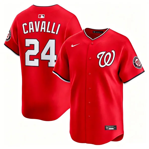 Men's Washington Nationals #24 Cade Cavalli Nike Scarlet Alternate Limited Jersey