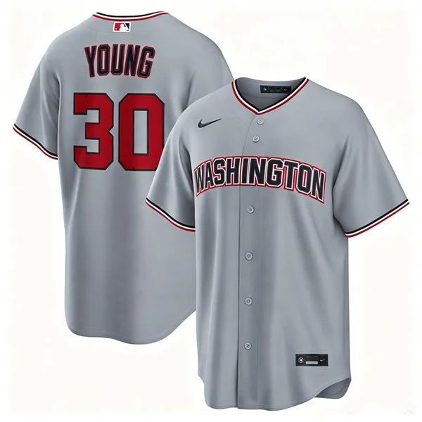 Men's Washington Nationals #30 Jacob Young Nike Road Gray Limited Jersey