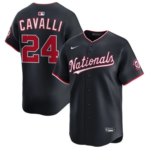Men's Washington Nationals #24 Cade Cavalli Nike Navy Alternate Limited Jersey