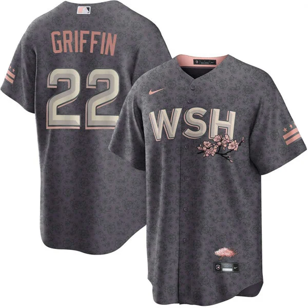 Men's Washington Nationals #22 Foster Griffin Nike Charcoal City Connect Limited Jersey