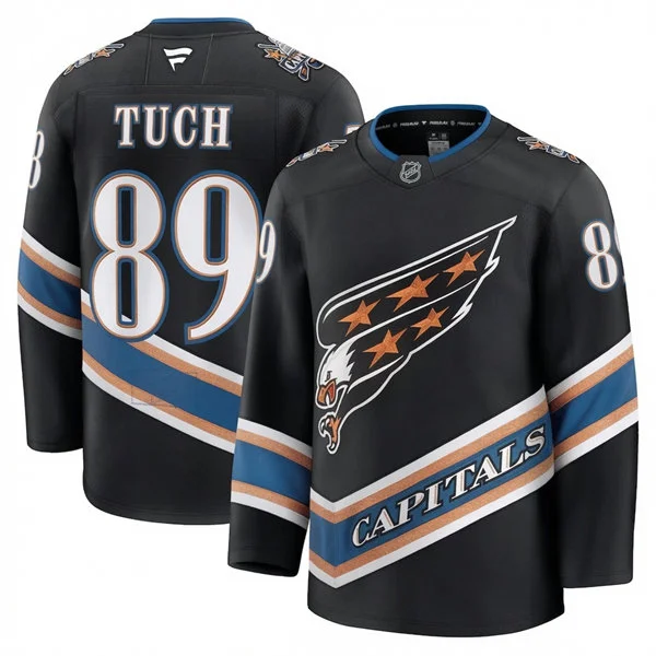 Men's Washington Capitals #89 Alex Tuch Fanatics Black Alternate 50th Anniversary Premium Jersey