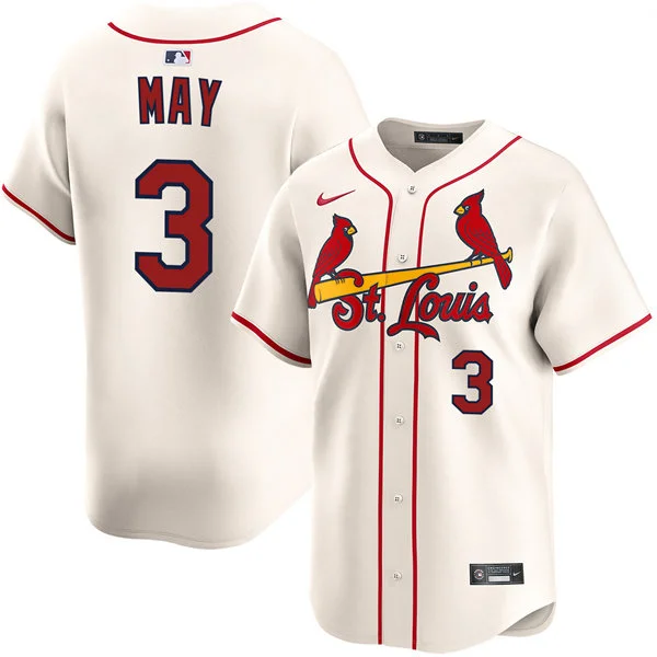Men's St. Louis Cardinals #3 Dustin May Nike Cream Alternate Limited Jersey