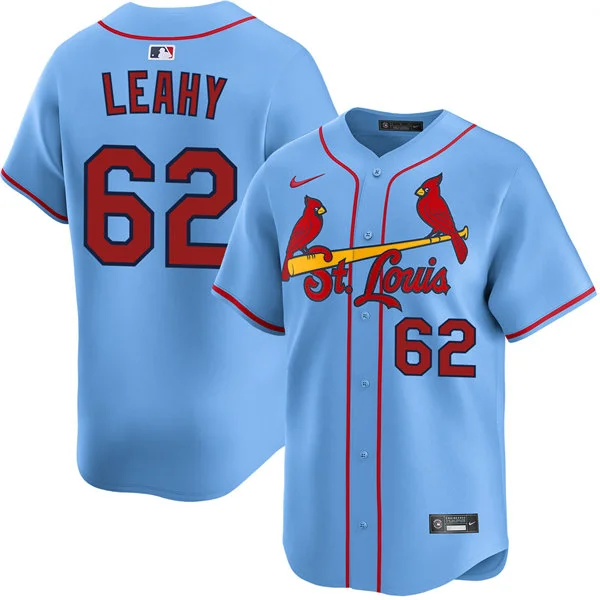 Men's St. Louis Cardinals #62 Kyle Leahy Nike Light Blue Alternate Limited Jersey