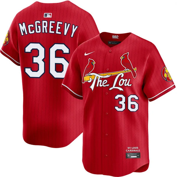 Men's St. Louis Cardinals #36 Michael McGreevy Scarlet City Connect Limited Jersey