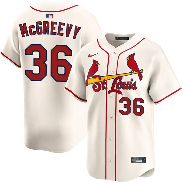 Men's St. Louis Cardinals #36 Michael McGreevy Nike Cream Alternate Limited Jersey