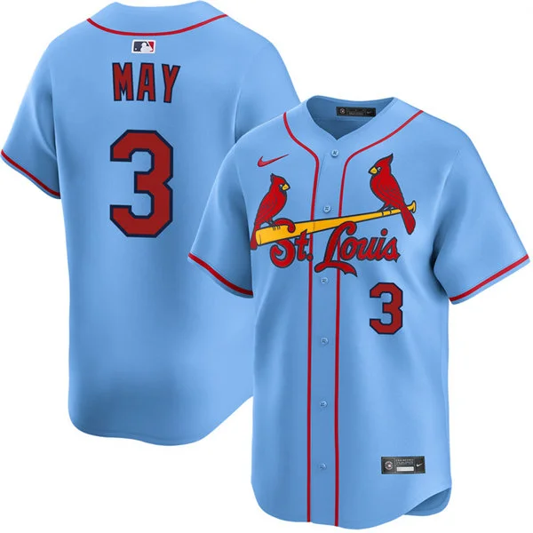 Men's St. Louis Cardinals #3 Dustin May Nike Light Blue Alternate Limited Jersey