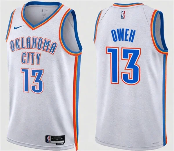 Mens Oklahoma City Thunder #13 Otega Oweh White Association Edition Swingman Jersey