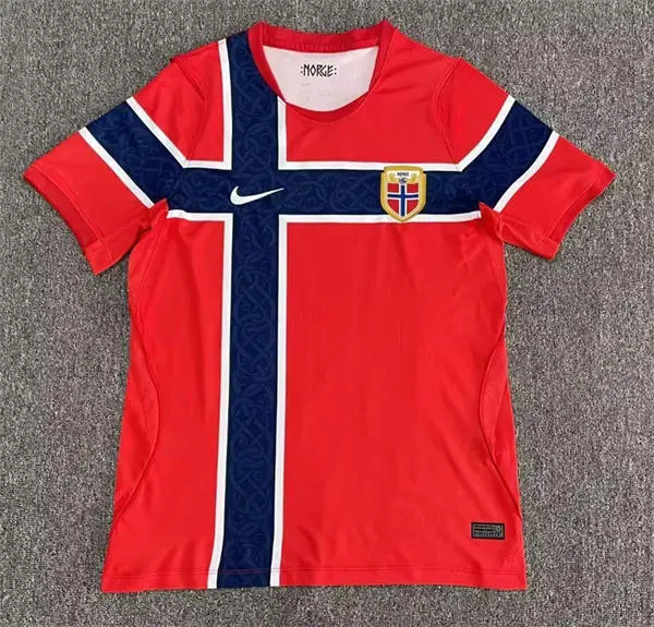 Mens Norway Soccer Blank Home Red 2026 FIFA World Cup Team Jersey