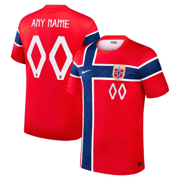 Mens Norway Soccer National Team Home Red 2026 FIFA World Cup Custom Jersey