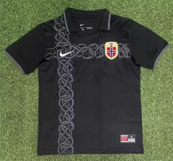 Mens Norway Soccer Blank 2026 Black Viking Special Edition Jersey