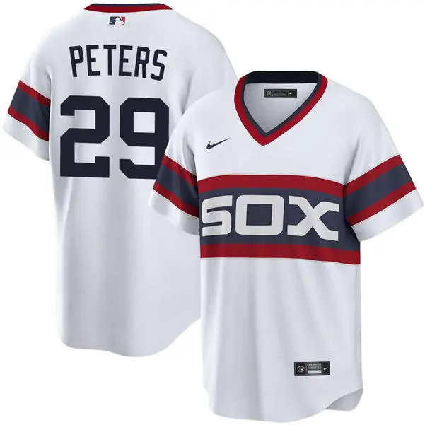Mens Chicago White Sox #29 Tristan Peters Nike White Pullover Cooperstown Collection Jersey