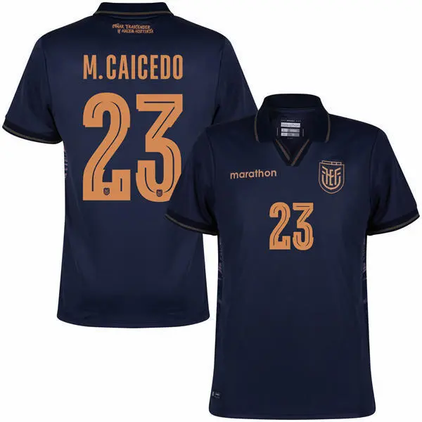 Mens Ecuador National Team #23 Moises Caicedo Navy Away 2026 FIFA World Cup Soccer Jersey