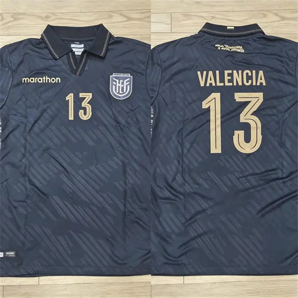 Mens Ecuador National Team #13 Enner Valencia Navy Away 2026 FIFA World Cup Soccer Jersey