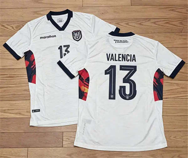 Mens Ecuador National Team #13 Enner ValenciaWhite Third 2026 FIFA World Cup Soccer Jersey