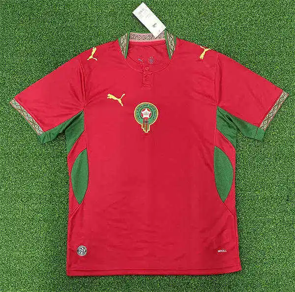 Mens Morocco National Team Soccer Home Red 2026 FIFA World Cup Jersey