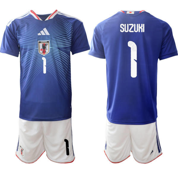 Mens Japan National Team #1 Zion Suzuki Home Blue 2026 FIFA World Cup Soccer Jersey Kit
