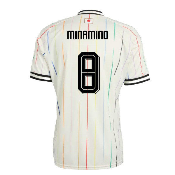 Mens Japan National Team #8 Takumi Minamino White Away 2026 FIFA World Cup Soccer Jersey Kit