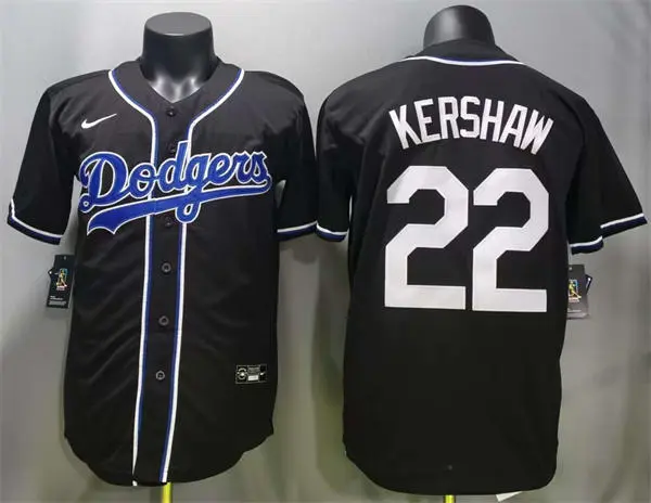 Mens Los Angeles Dodgers #22 Clayton Kershaw 2026 Black Carbon Fashion Limited Jersey
