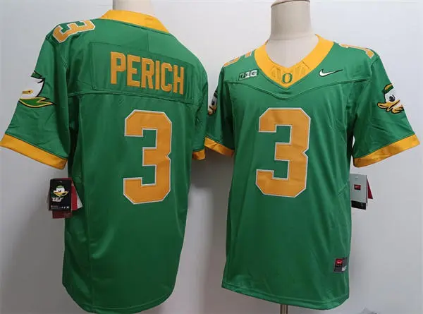 Oregon Ducks #3 Koi Perich GANG GREEN Retro FootballF.U.S.E. Limmited Jersey