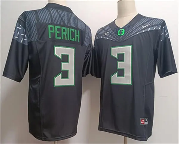 Oregon Ducks #3 Koi Perich Black GENERATION O FLY ERA F.U.S.E. Limmited Football Game Jersey