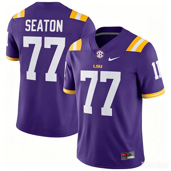 LSU Tigers #77 Jordan Seaton Purple F.U.S.E. Limited College Football Game Jersey