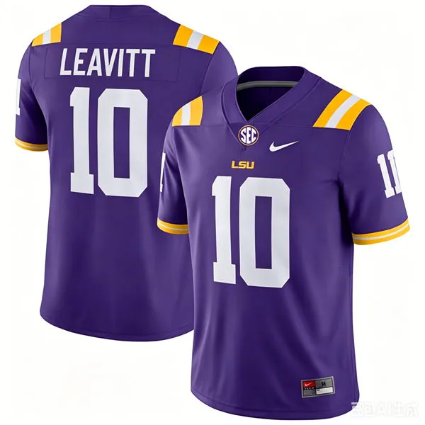 LSU Tigers #10 Sam Leavitt Purple F.U.S.E. Limited College Football Game Jersey