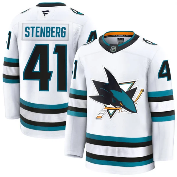 Mens San Jose Sharks #41 Ivar Stenberg Fanatics White Away Premium Jersey