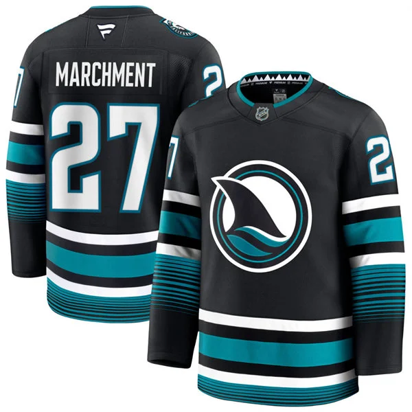 Mens San Jose Sharks #27 Mason Marchment Fanatics Black Alternate Premium Jersey