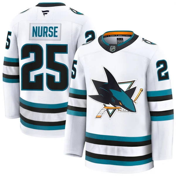 Mens San Jose Sharks #25 Darnell Nurse Fanatics White Away Premium Jersey