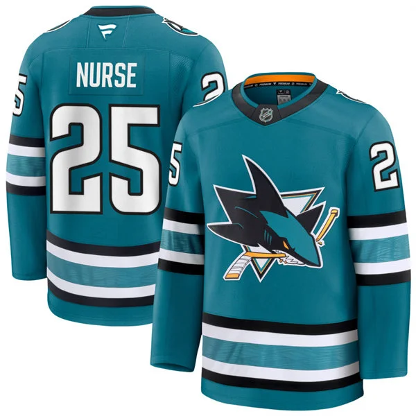 Mens San Jose Sharks #25 Darnell Nurse Fanatics Home Teal Premium Jersey