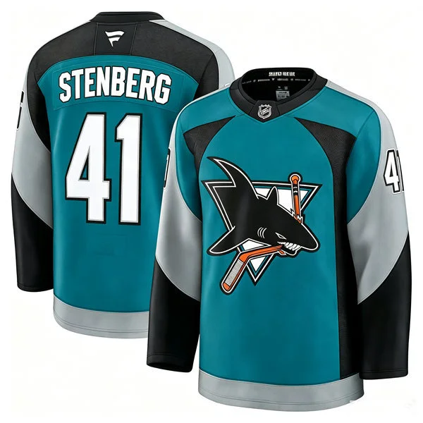 Mens San Jose Sharks #41 Ivar Stenberg Fanatics Teal Alternate Heritage 2.0 Premium Jersey