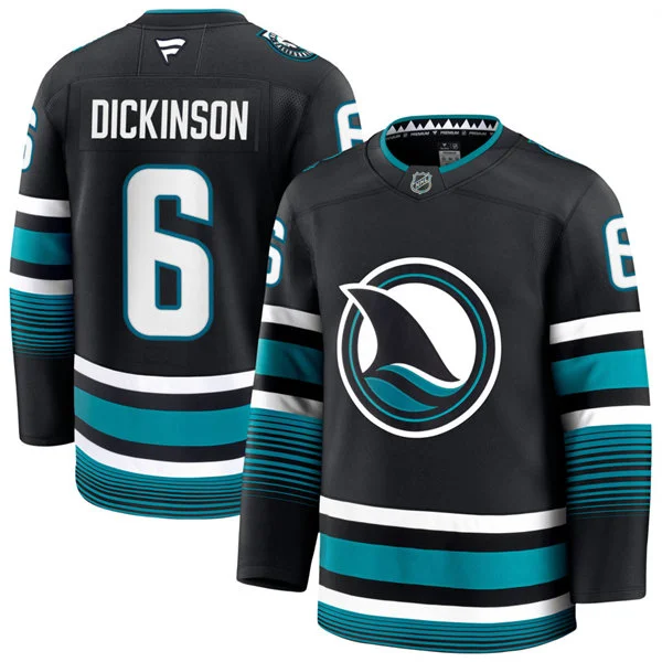 Mens San Jose Sharks #6 Sam Dickinson Fanatics Black Alternate Premium Jersey
