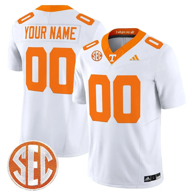 Tennessee Volunteers Custom 2026 Adidas White Football Game Jersey