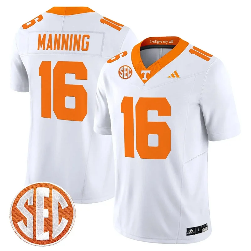 Tennessee Volunteers #16 Peyton Manning 2026 Adidas White Football Game Jersey