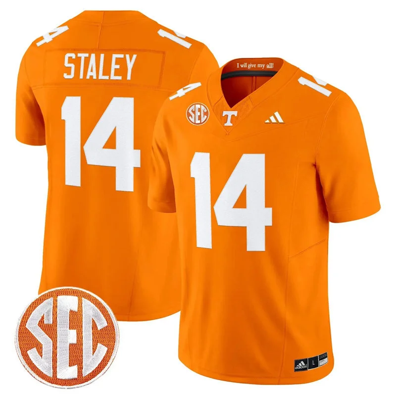 Tennessee Volunteers #14 Braylon Staley 2026 Adidas Orange Football Game Jersey