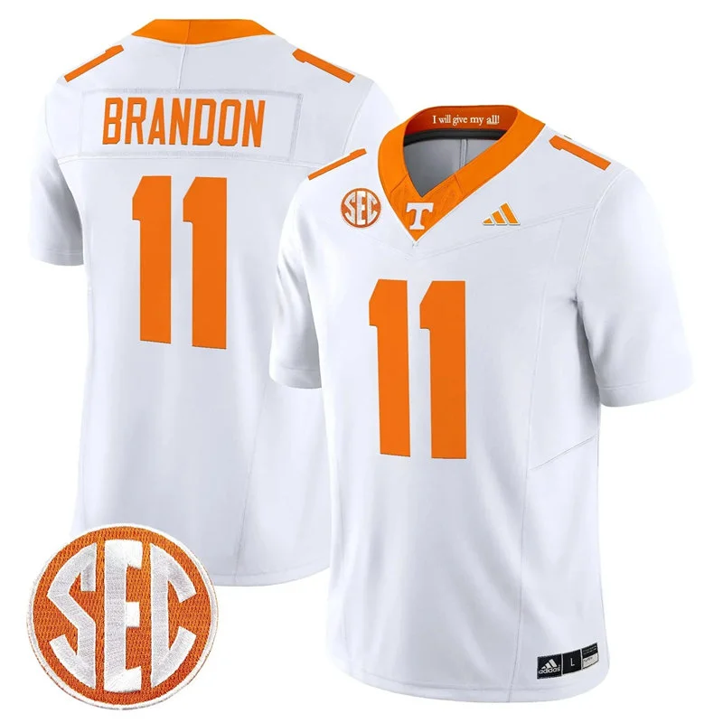 Tennessee Volunteers #11 Faizon Brandon 2026 Adidas White Football Game Jersey