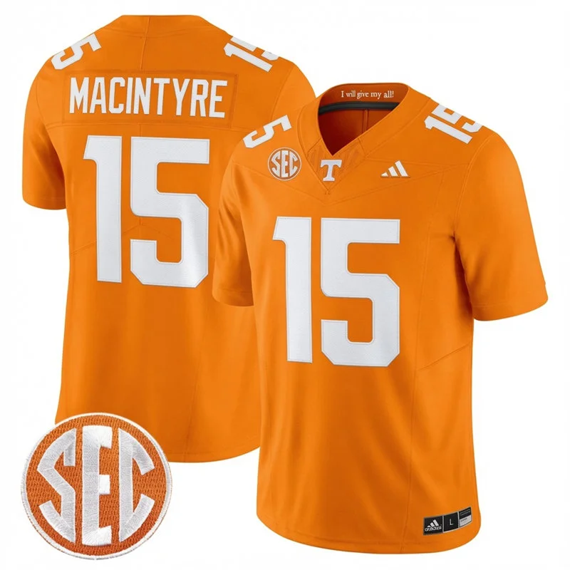  Tennessee Volunteers #15 George MacIntyre 2026 Adidas Orange Football Game Jersey