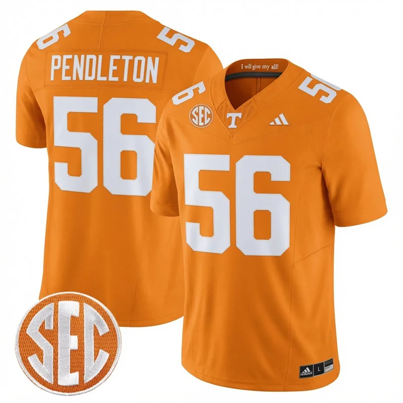 Tennessee Volunteers #56 Sam Pendleton 2026 Adidas Orange Football Game Jersey