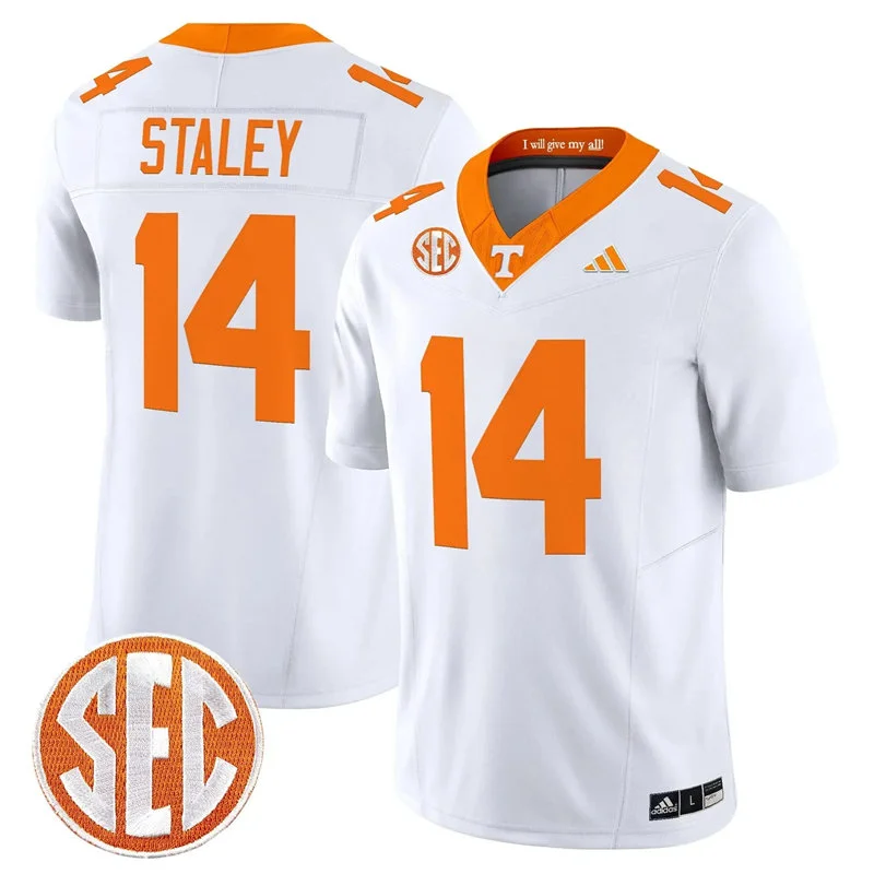 Tennessee Volunteers #14 Braylon Staley 2026 Adidas White Football Game Jersey