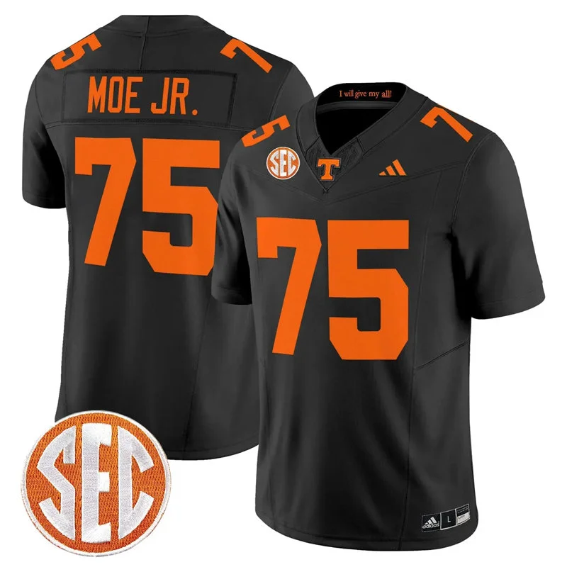 Tennessee Volunteers #75 Wendell Moe Jr. 2026 Adidas Dark Mode Black Football Game Jersey