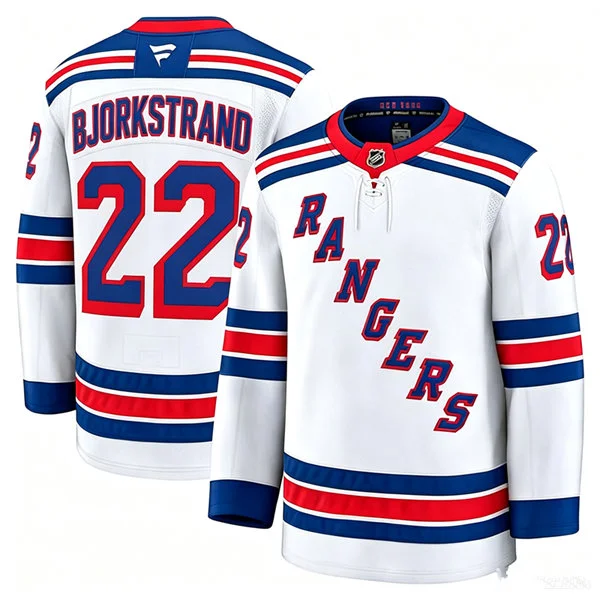 Mens New York Rangers #22 Oliver Bjorkstrand Fanatics White Away Premium Jersey
