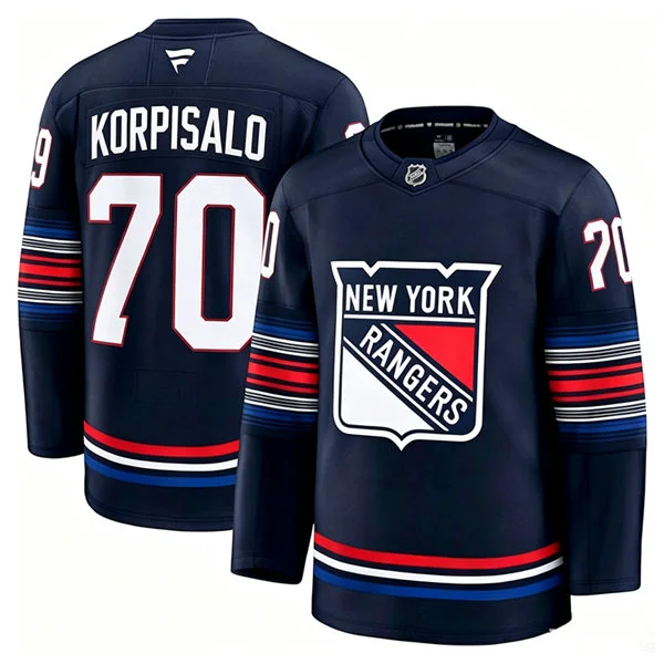 Mens New York Rangers #70 Joonas Korpisalo Fanatics Navy Alternate Premium Jersey