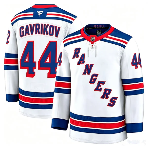 Mens New York Rangers #44 Vladislav Gavrikov Fanatics White Away Premium Jersey