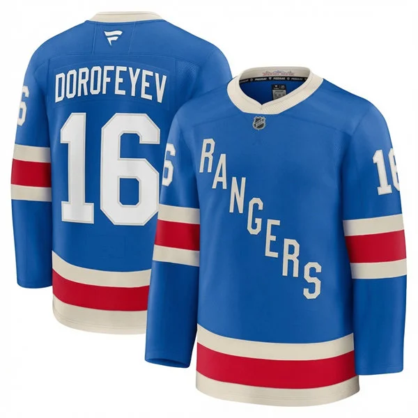 Mens New York Rangers #16 Pavel Dorofeyev Fanatics 100th Anniversary Premium Centennial Jersey