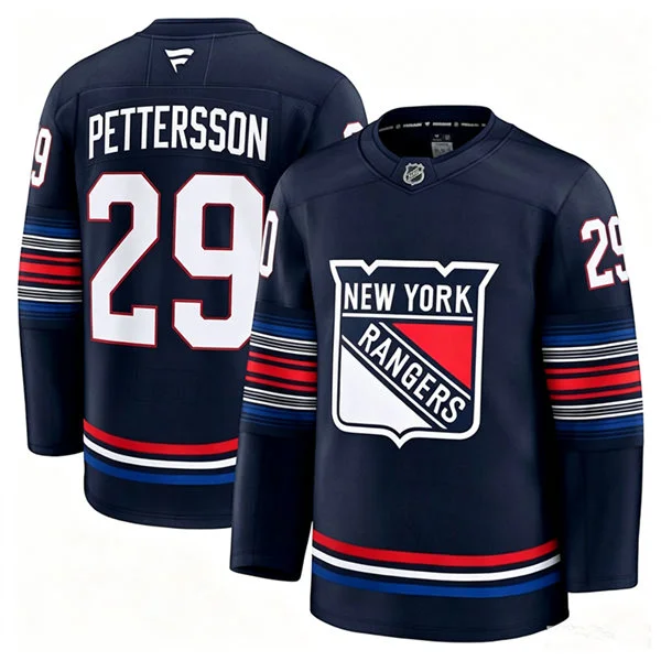 Mens New York Rangers #29 Marcus Pettersson Fanatics Navy Alternate Premium Jersey