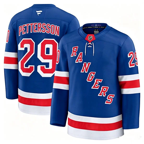 Mens New York Rangers #29 Marcus Pettersson Fanatics Royal Home Premium Jersey
