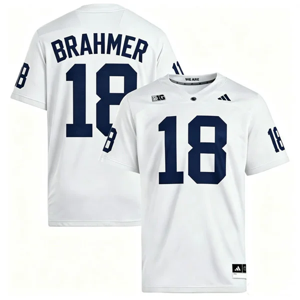 Penn State Nittany Lions #18 Benjamin Brahmer 2026 Adidas White with Name Football Jersey 