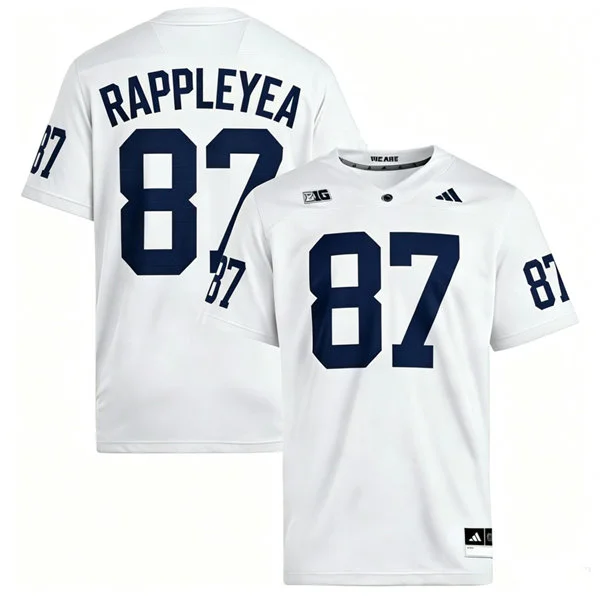 Penn State Nittany Lions #87 Andrew Rappleyea 2026 Adidas White with Name Football Jersey 